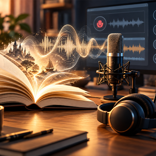 Audio Book publishing service illustration