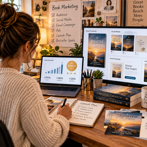Book Marketing publishing service illustration